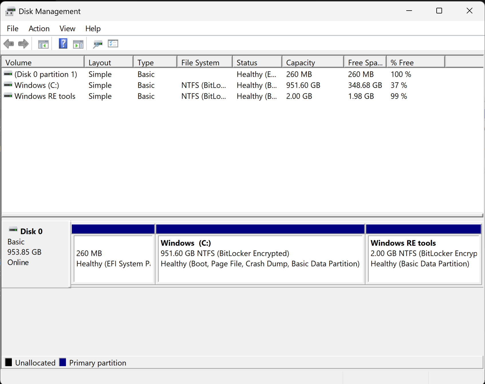 Repartitioned Disk